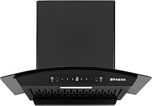 Faber 60 cm 1200 m³/hr Autoclean Curved Chimney| Black Filterless with Oil Collector |8 Yrs Motor & 2Yrs Comprehensive Warranty by Faber | Touch & Gesture Control | Hood Venice IN HC SC FL BK 60