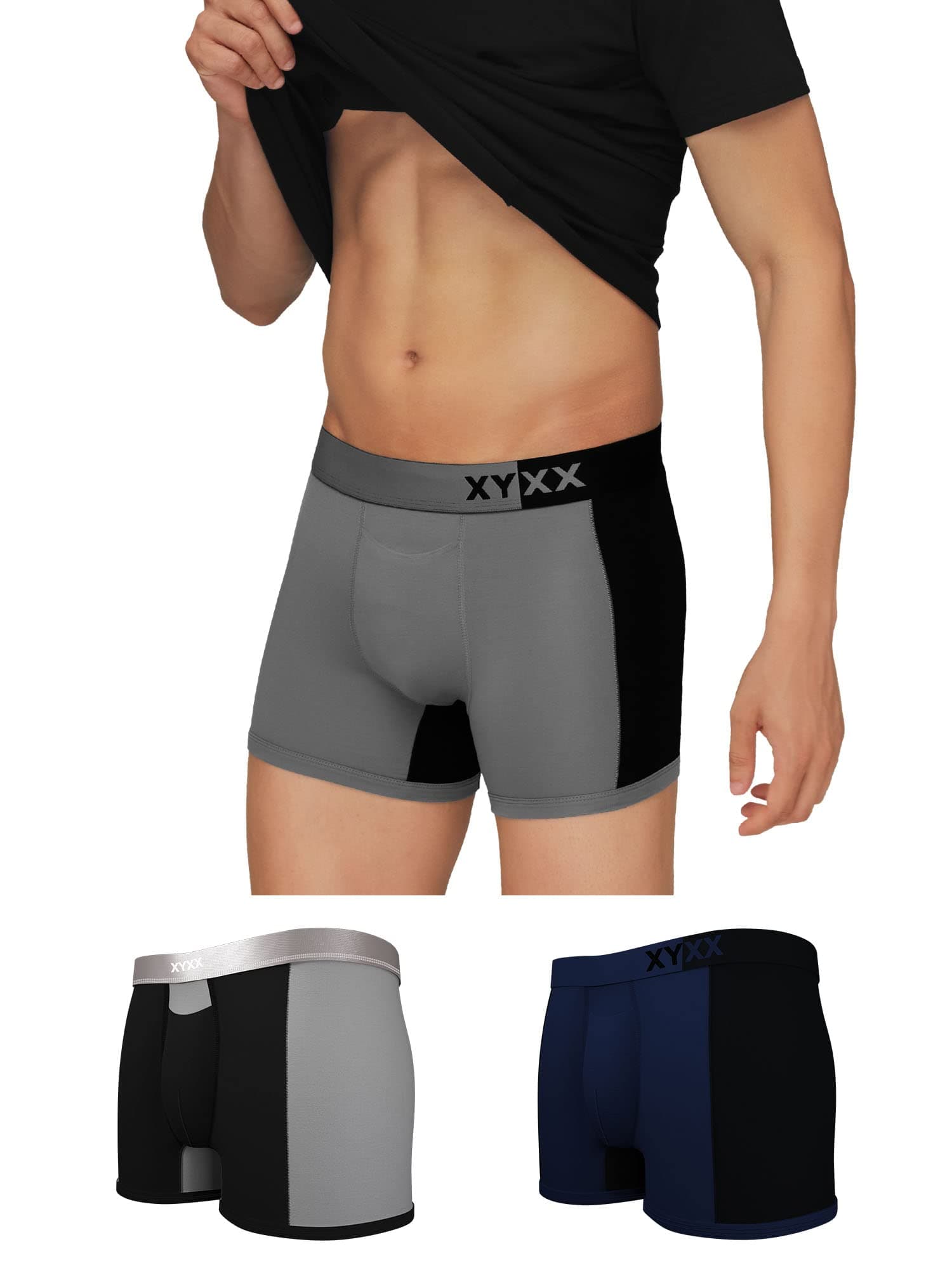 XYXX Men's Cloudsoft Micromodal Premium Trunks|Snug Fit, 4-Way Stretch, Soft No-Marks Waistband|Underwear for Men Combo (Pack of 3)