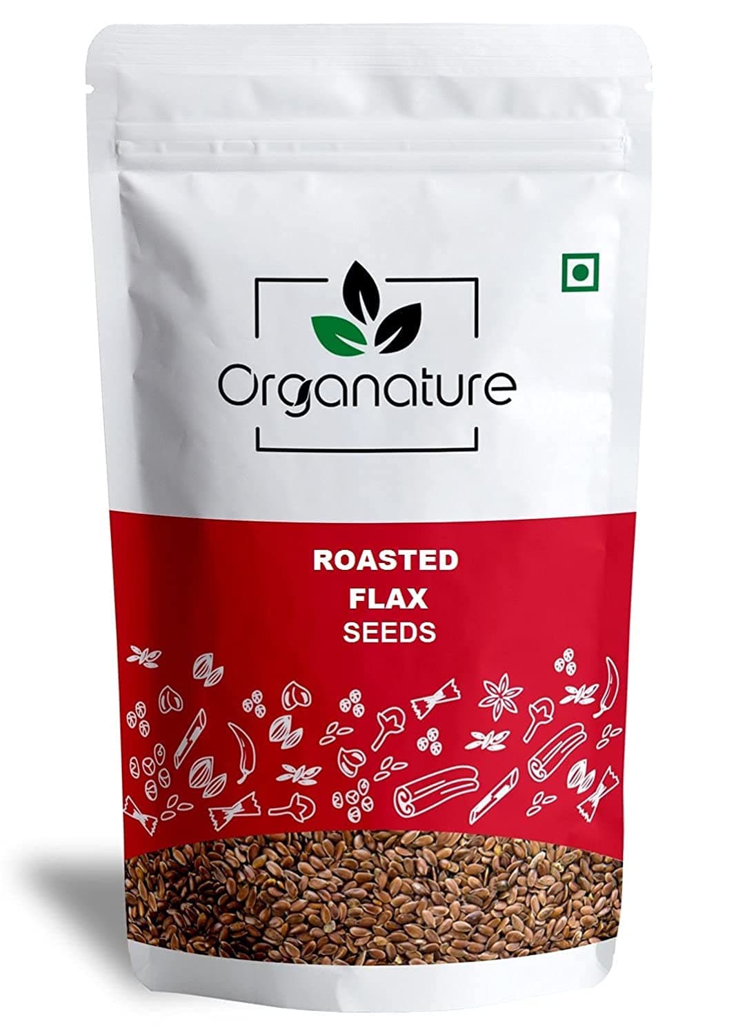 Organature Fresh Premium Roasted Flax Seeds Salted Crunch 350 Gram - Alsi | Agase Beeja | Aali Vidhai | Flax Seeds for Eating | Diet Snacks | High in Fibre