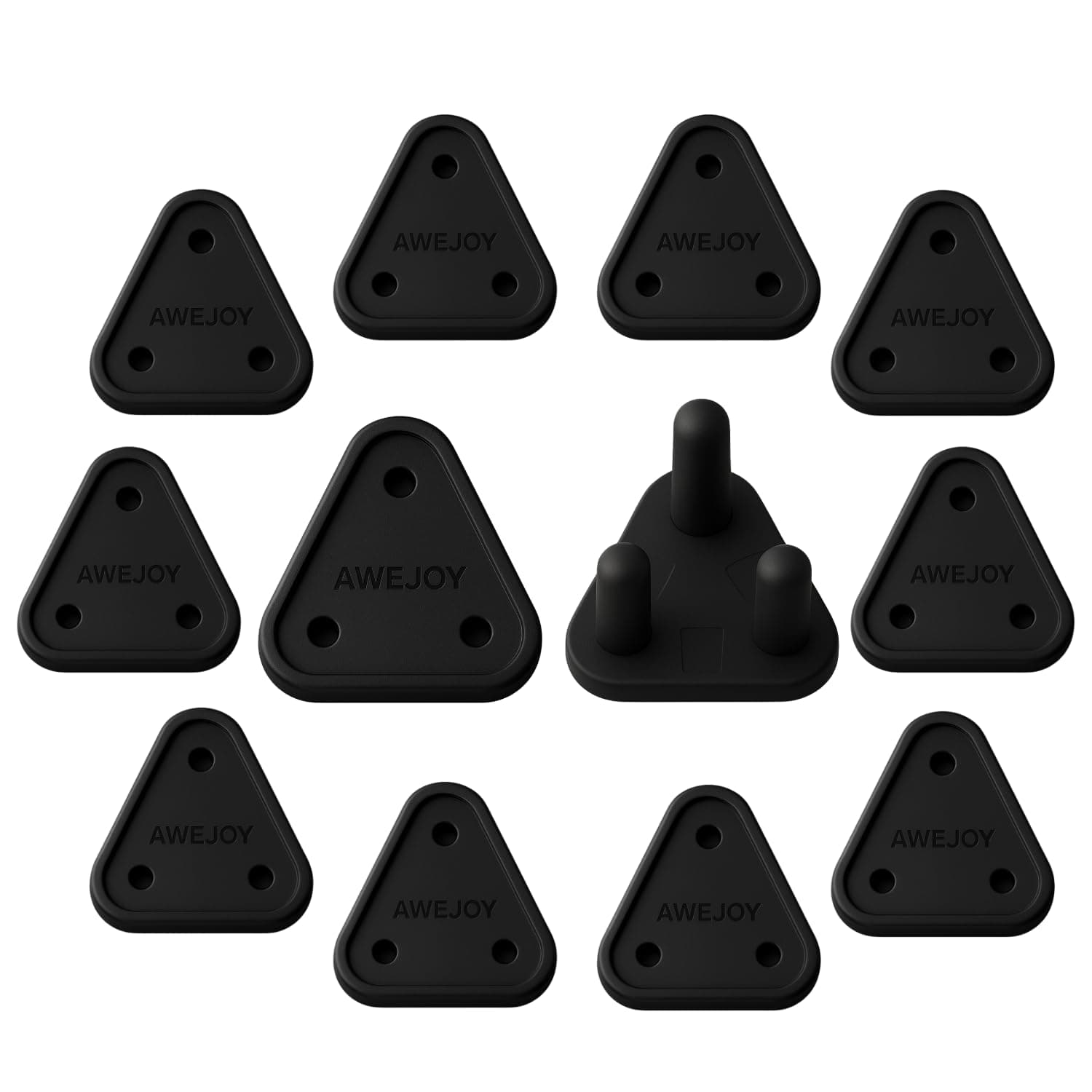 AWEJOY 12 Piece Baby Proof Socket Covers – Electric Socket Protector, Child-Safe Switch Board Dummy Plugs, Baby Safety Guards for Home (Black)