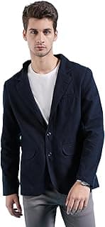 The Indian Garage Co Men Slim Fit Solid Single Breasted Blazers