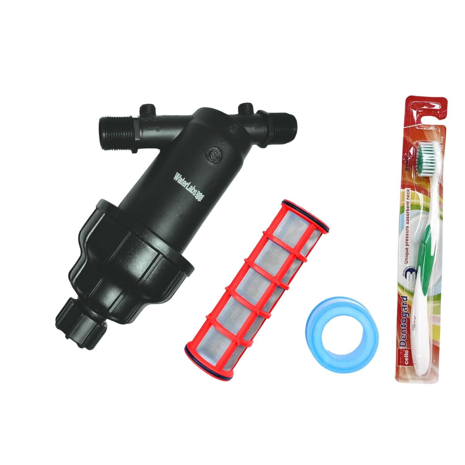 WaterLabs 121Y Water Tank Filter | BIS Certified | Screen Filter | 90 Micron | with Cleaning Brush and Teflon Tape | 1 Year Warranty | Sediment Filter for Home