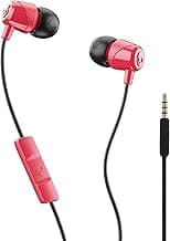 Skullcandy Jib In-Ear Wired Earbuds, Microphone, Works with Bluetooth Devices and Computers -Red Black