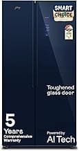Godrej 600L 3Star 5 Years Comprehensive Warranty Smart Convertible Zones | Toughened Glass Door | Side by Side Refrigerator (2025 Model, RS EONVELVET 646C RIT SM BL, Storm Blue)