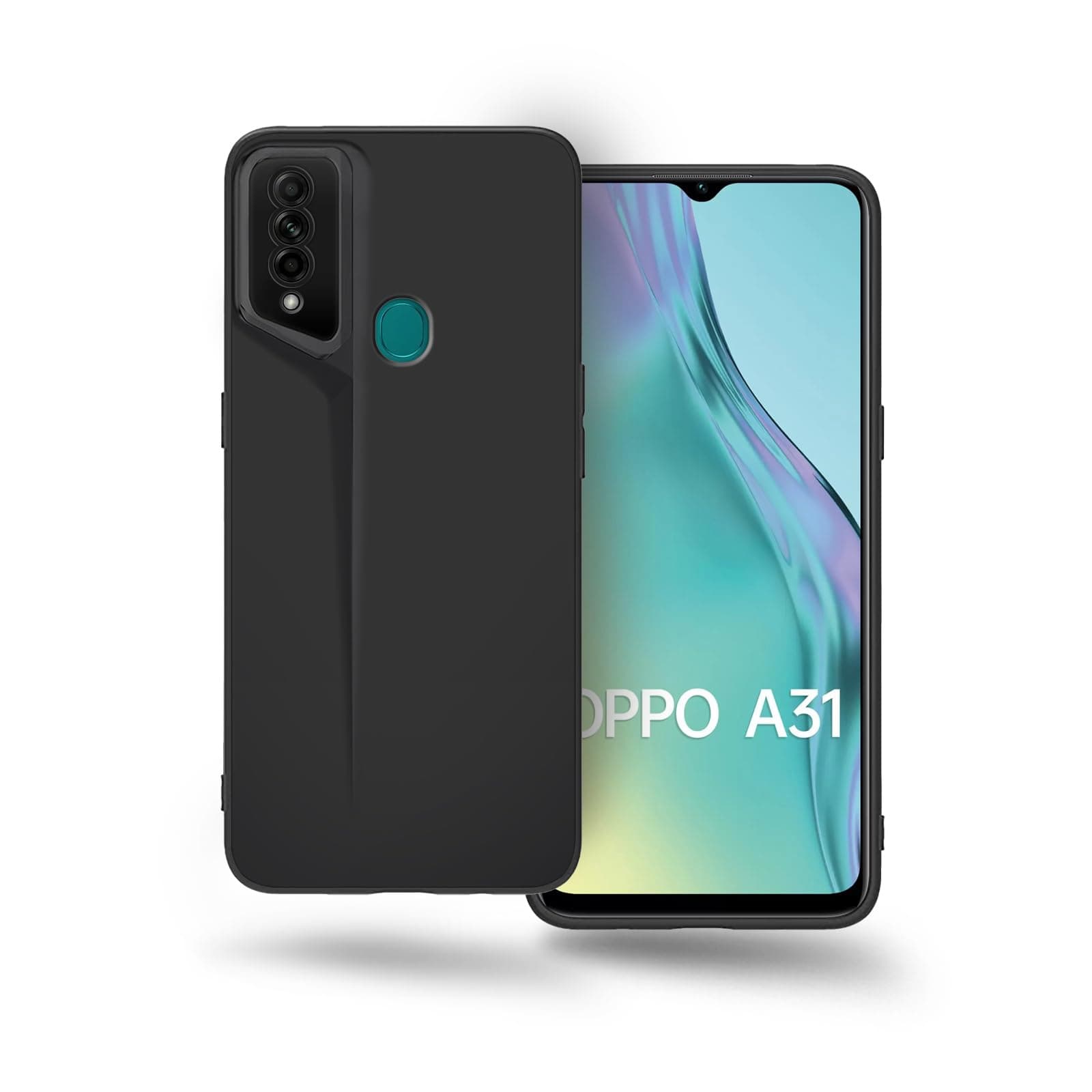 Amazon Brand - Solimo Ultra-Thin Blade Runner Series Matte Finished Camera Protection Soft Back Cover for Oppo A31 - Black