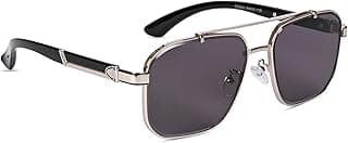Voyage UV Protected Brown Rectangle Sunglasses for Men & Women (58243MG4163)