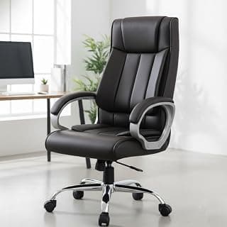 INNINNOWIN Profit High Back Orthopedic Boss Chair with 3 Year Limited Warranty | Leatherette Office Chair | Ergonomic Executive Chair with Spacious Cushioned Seat | Heavy Duty Metal Base | Black