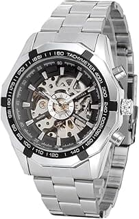 FORSINING Men's Automatic Waterproof Skeleton Wrist Watch with Stainless Steel Bracelet