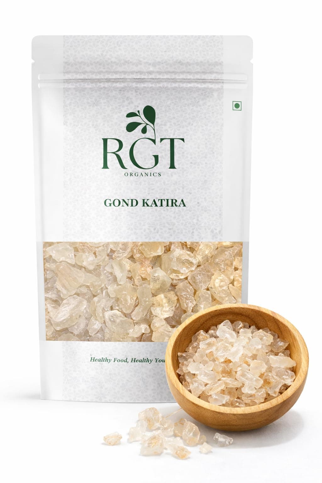 RGT Organics Gond Katira Tragacanth Gum 200g – 100% Natural Ayurvedic Cooling Body Heat Relief & Hydration Ingredient, Digestive Support, Fiber Rich Superfood for Drinks