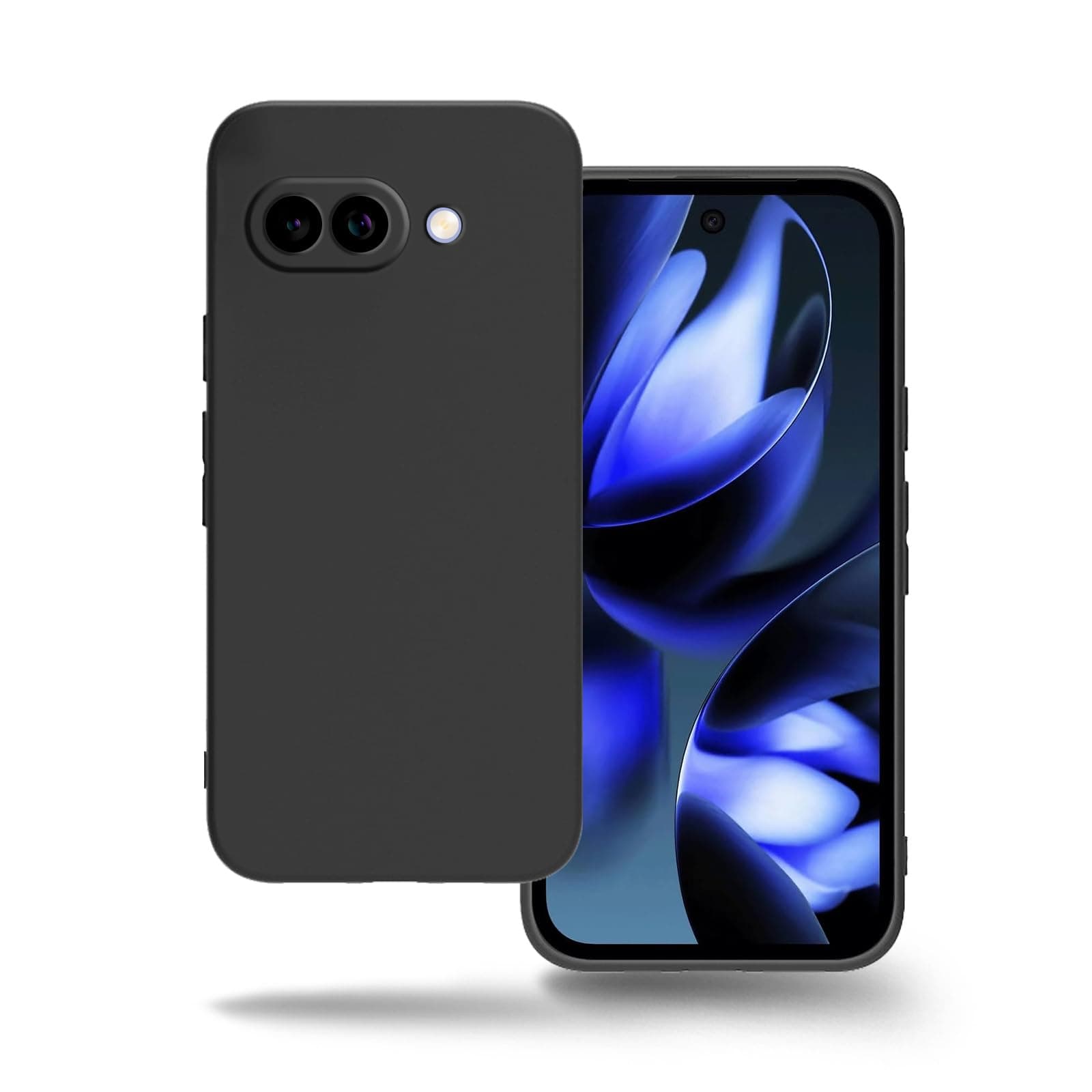 Amazon Brand - Solimo Protection Matte Finished Back Cover Case for Google Pixel 9A | Rubberized TPU | Slim Thin Soft Flexible Touch Shockproof - Matte Black