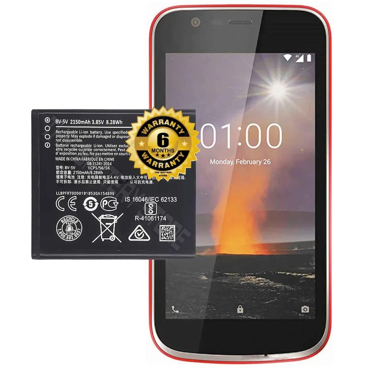 Original BV-5V Battery for Nokia 1 TA-1047/ TA-1060/ TA-1056/TA-1079 /TA-1066/ BV-5V Battery with 6 Month Warranty*** (P192)
