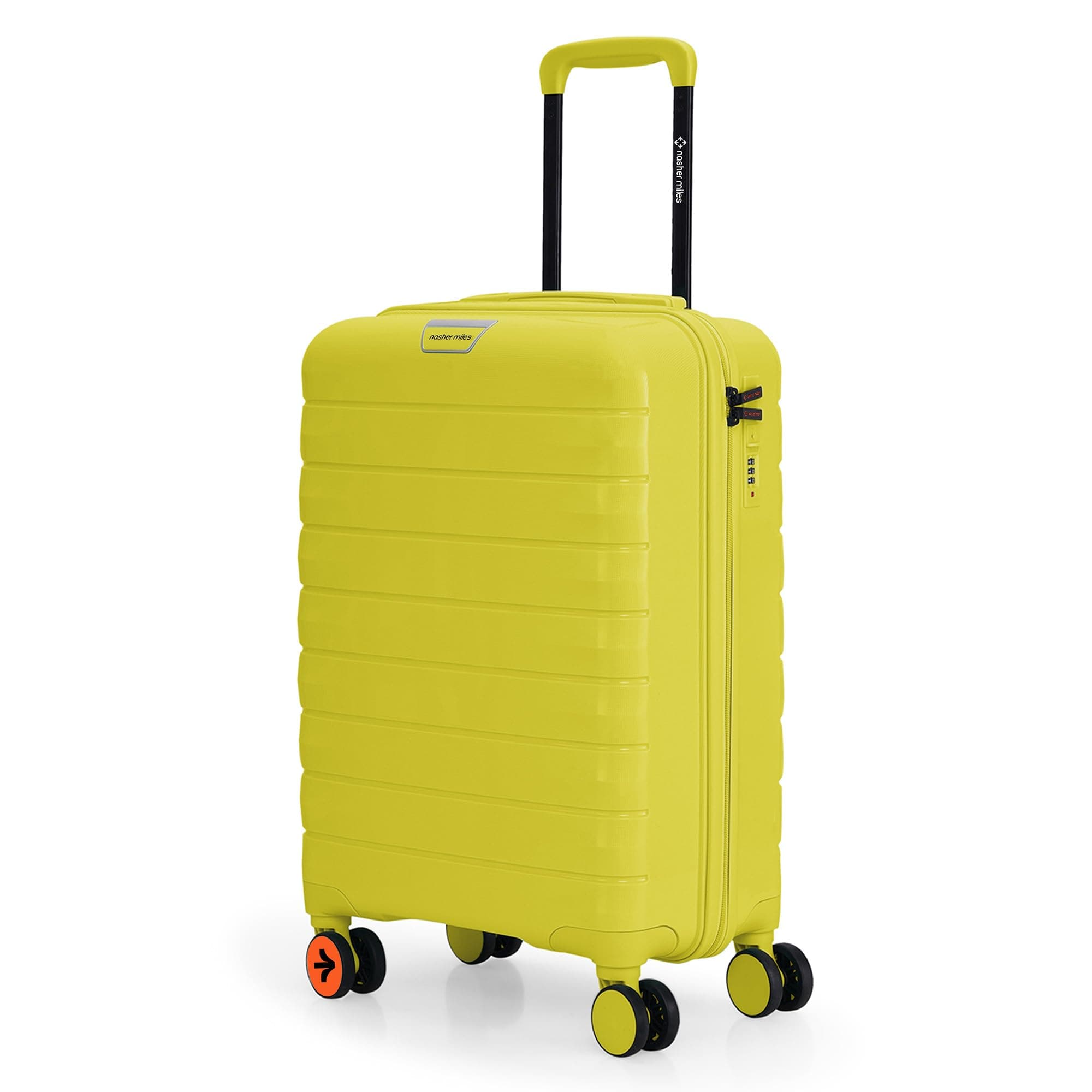 Nasher Miles Vienna Hard-Sided Polypropylene Cabin Luggage 20 inch | 55cm | 8 Wheels Small Trolley Bag for Travel | Suitcase (Yellow)
