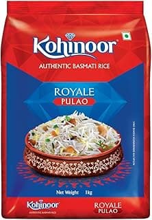 Kohinoor Pulao Basmati Rice, 1 kg | Long-Grain Basmati (Cooked grain up to 18 mm) | Aromatic & Flavorful Rice | Ideal for Pulao