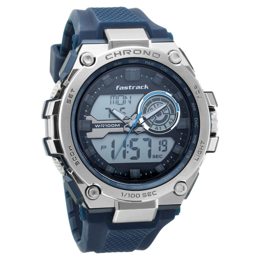 Fastrack Mean Machines Analog-Digital Black Dial Men's Watch 38055PP01/NN38055PP01
