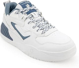 Red Tape Men's Sneakers White Blue Pu Mesh Round Toe Lace-Up