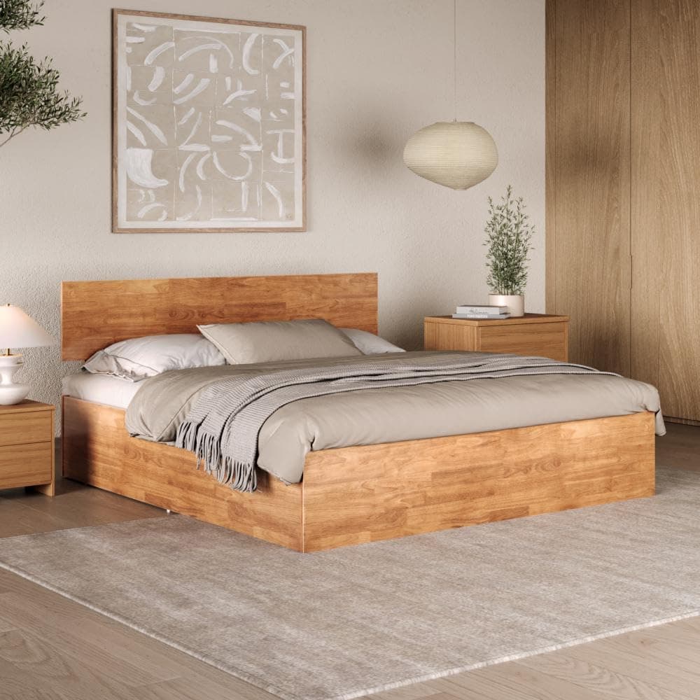 Wakefit Bed | King (78 X 72) Solid Wood Bed with Storage, 3 Year Warranty | - Rico - Midas Gold