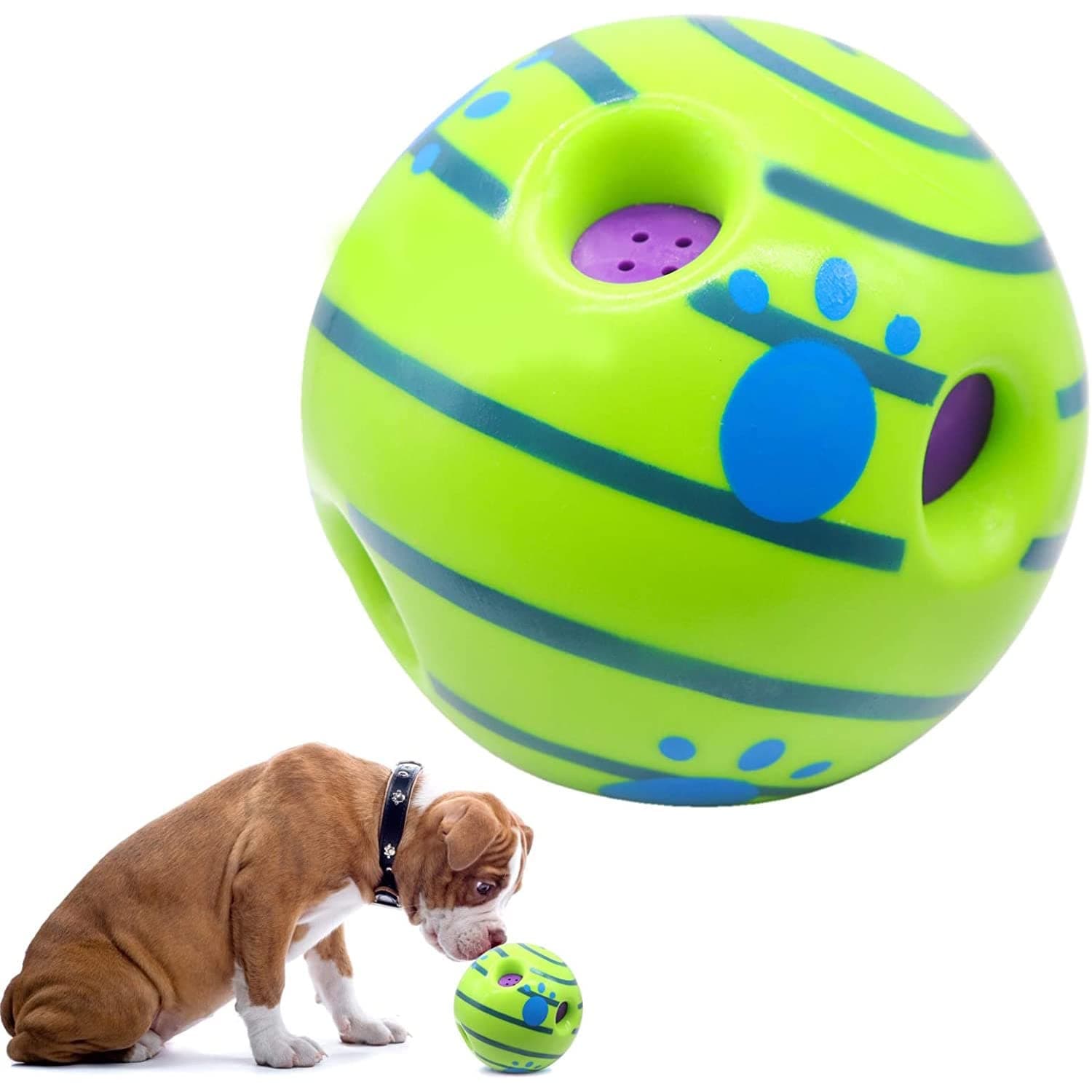 PawLites Dog Toy Fun Sounds When Rolled or Shaken Funny Sound Ball Laughing Ball for Medium Large Pet Dogs, 5.5 Inch Interactive Toy Fun Giggle Medium Large Pet Dogs, 5.5 Inch/15Cm Large Size