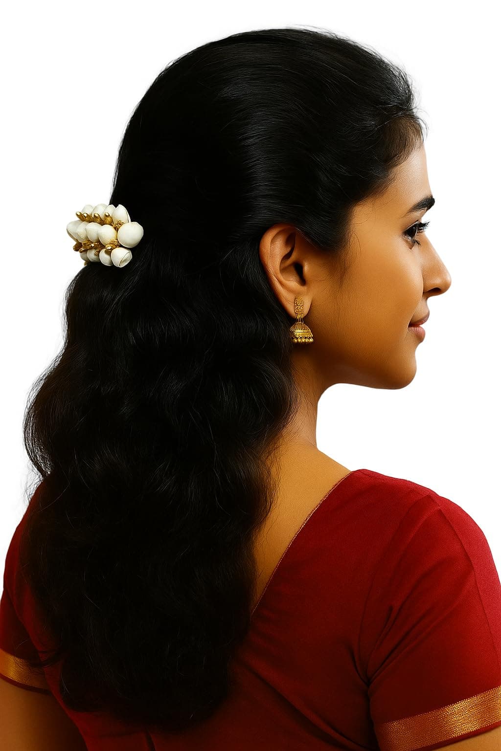 Sai's Crafts Multi Colour Fabric Rose Jasmine Flower Hair Clip and Hair Band For Women (Pack Of 2) (JasmineBand)