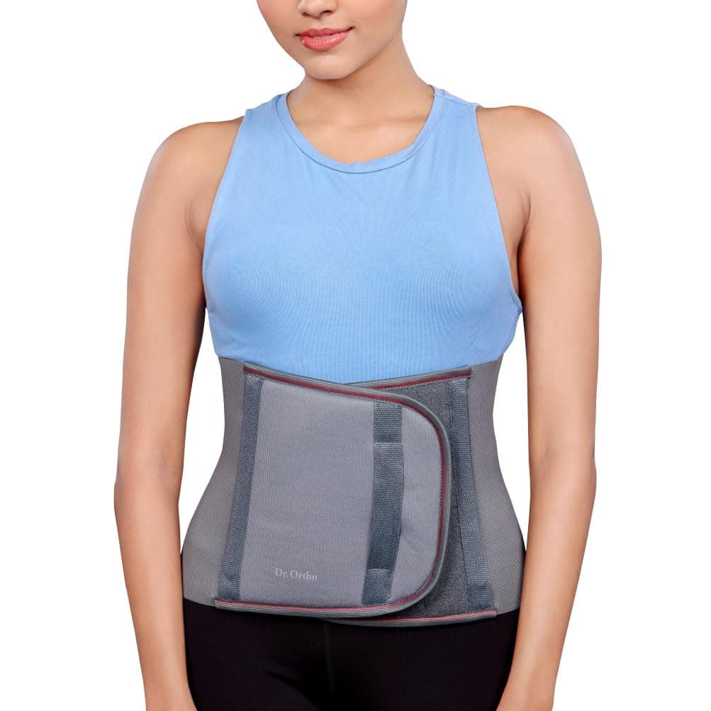 Dr.Ortho Abdominal Belt for Women, Post C-Section Surgery, Maternity Waist Support After Delivery, Belly Support Belt Grey (Large)