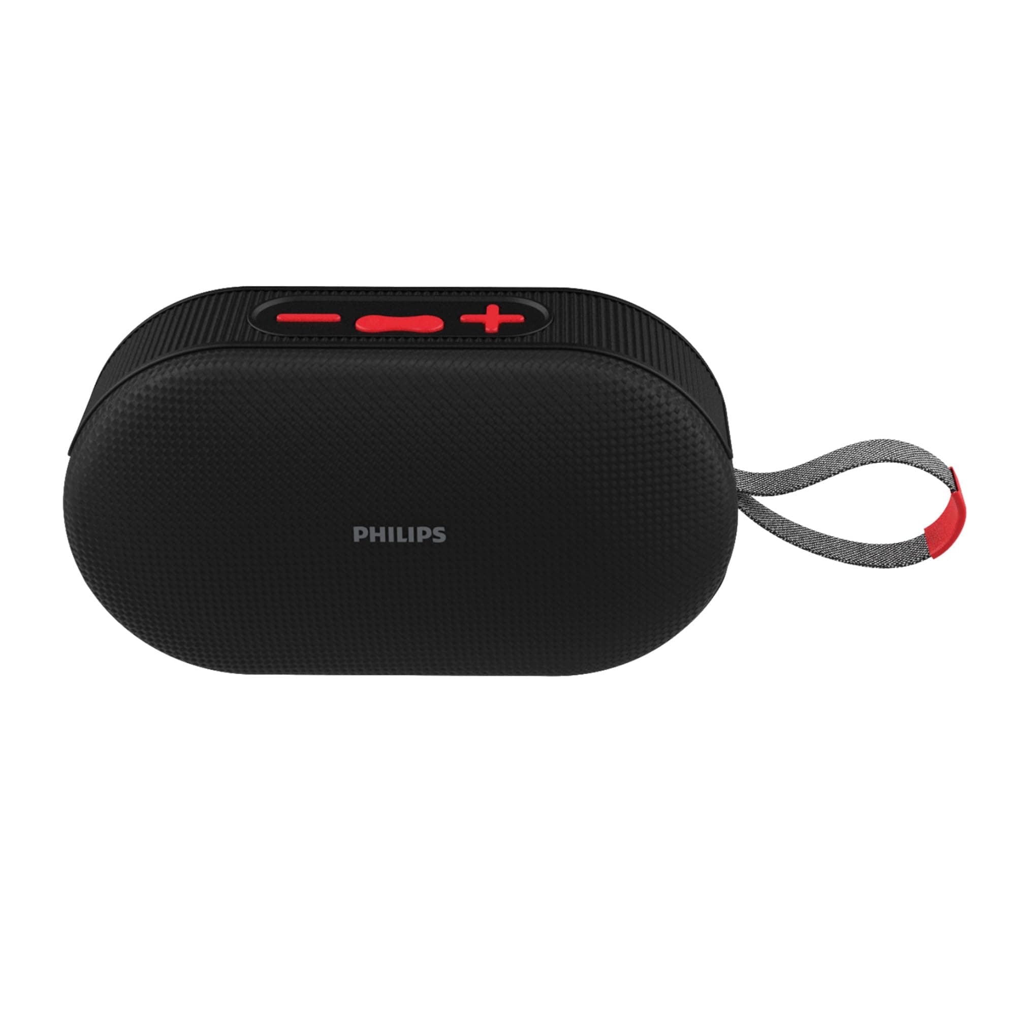 PHILIPS Audio TAS1400BK Wireless Bluetooth Speaker with Deep Bass, Passive Radiator, 12W Sound Output, 1200mAh Rechargable Battery, RGB Light Modes, 10H Playtime, Supports TF/USB/BT Modes (Black)