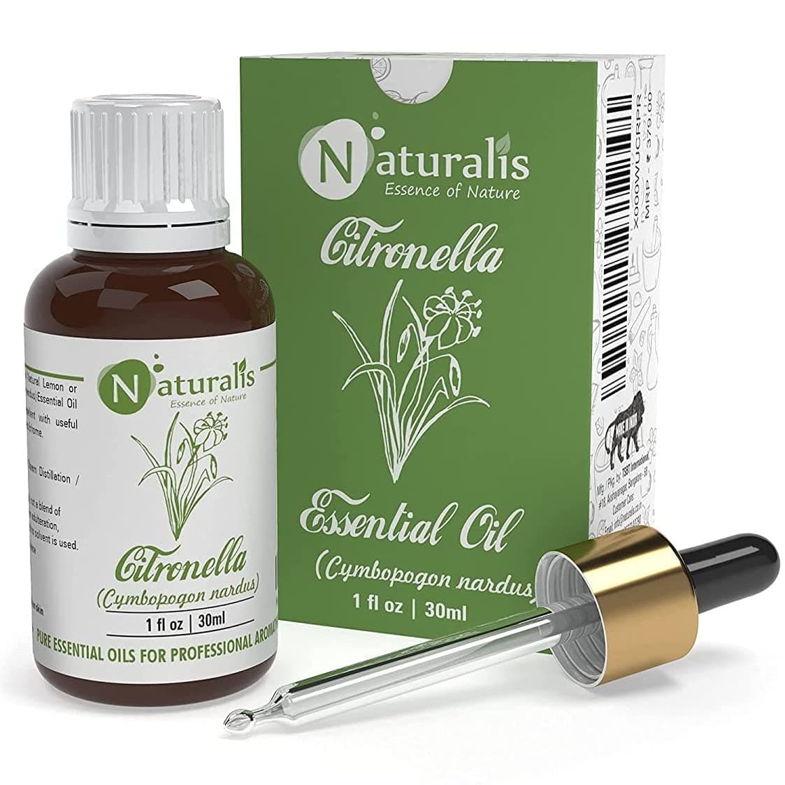 Naturalis Citronella Essential Oil - Natural Citronella Oil For Aroma Therapy, Skin Care, Hair Treatment, Mosquito Repellent, Relaxation, And Wellness - Pure Essential Oil - 30Ml