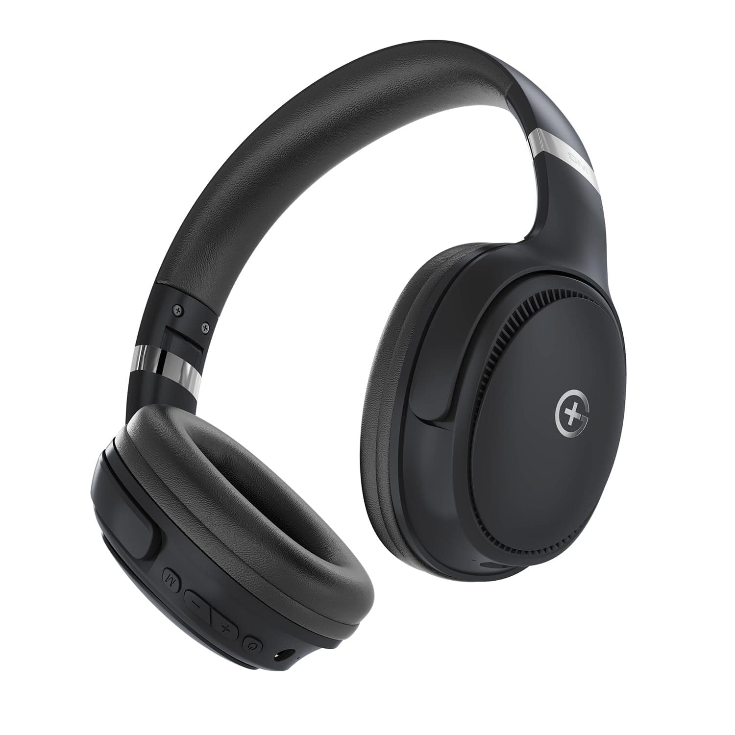 GM G+ Headphones, 70H Playtime Over The Ear Headphones with Mic, BT 5.3, Pure Bass, 45ms Low Latency, Dual Pairing, 4 Play Modes (FM, Radio, SD Card & Aux), 1 Year Warranty - Black