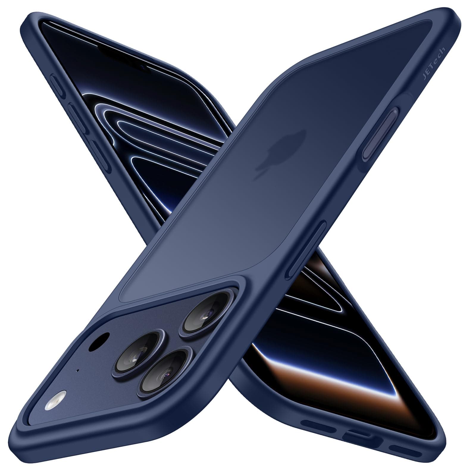 JETech Matte Case for iPhone 17 Pro 6.3-Inch, Shockproof Military Grade Drop Protection, Frosted Translucent Back Minimalist Phone Cover, Anti-Fingerprint (Dark Blue)