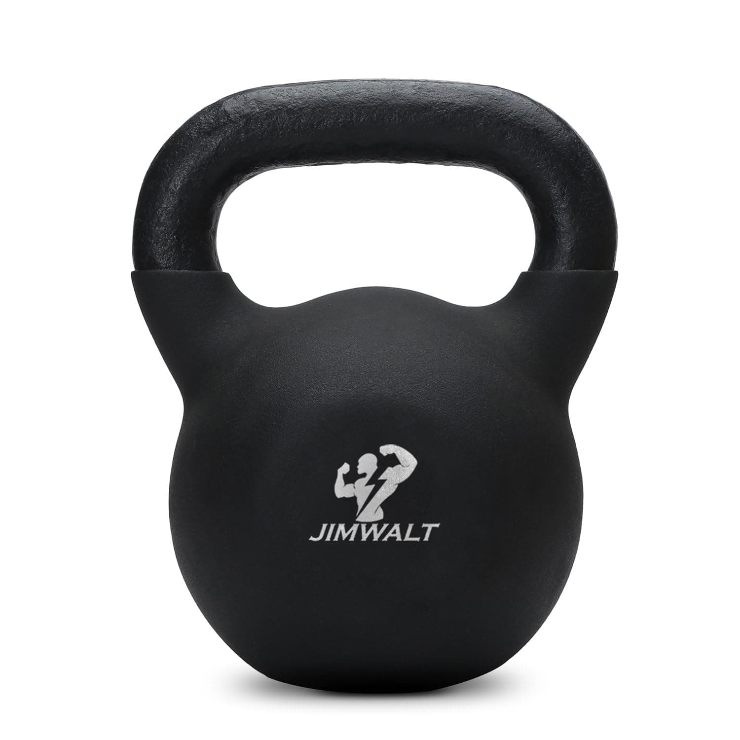 Jimwalt Jimwalt Premium Black Series Neoprene Coated Solid Kettlebell - Non Slip Grip| Reach Compliant| From the House of Healthycliq| Sedex Certified| Strength Training Weight for Home Gym 18 KG (39.68 LBS)