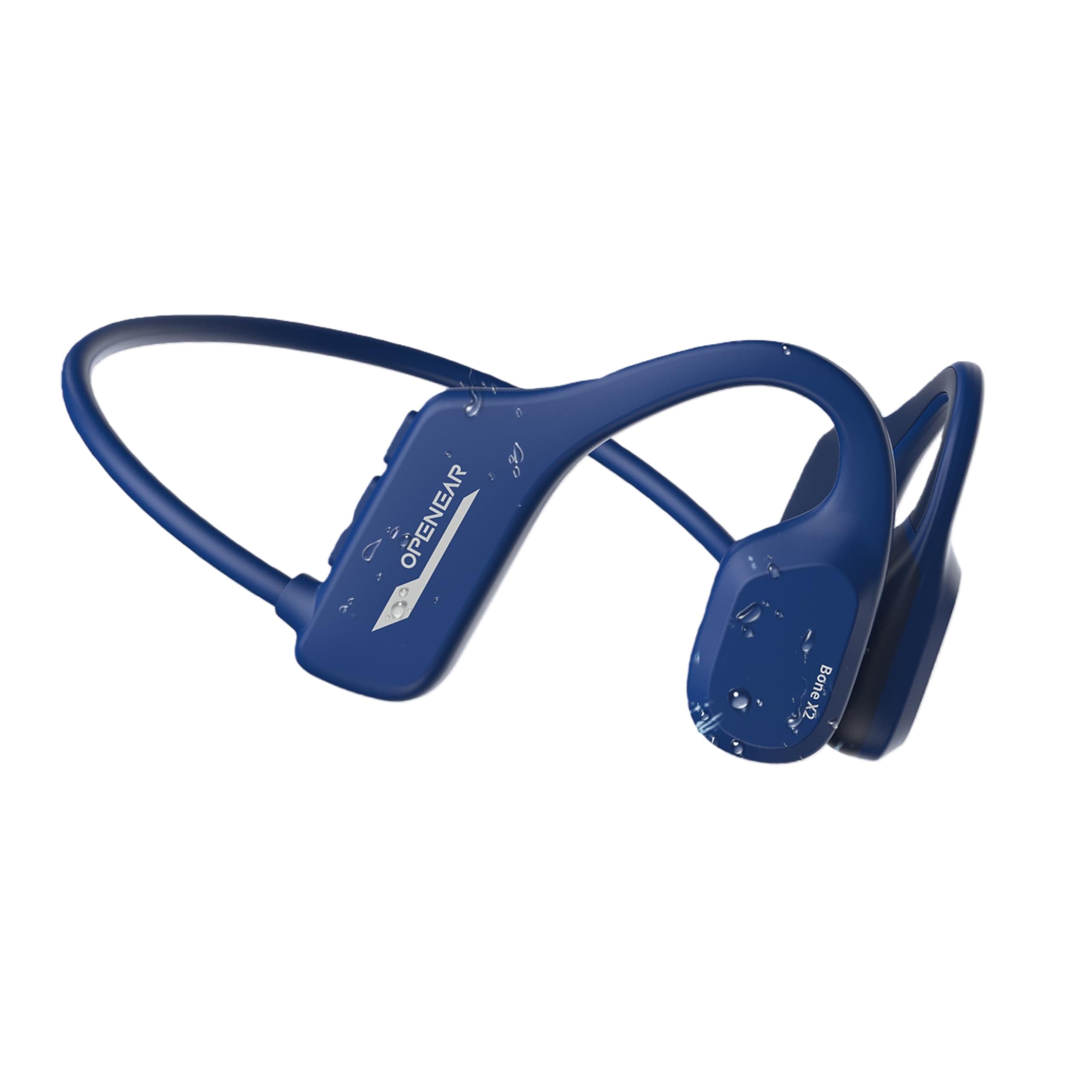 XIMAND Bone Conduction Headphones IP68 Swimming Waterproof Dustproof Sweatproof MP3 Player Underwater Music Player 8GB, Open-Ear Wireless Earphones Bluetooth 5.3 with Mic,New 2025, Blue