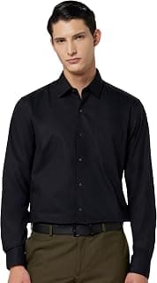 Arrow Men's Solid Full Sleeve Slim Fit Cutaway Collar Cotton Formal Shirt