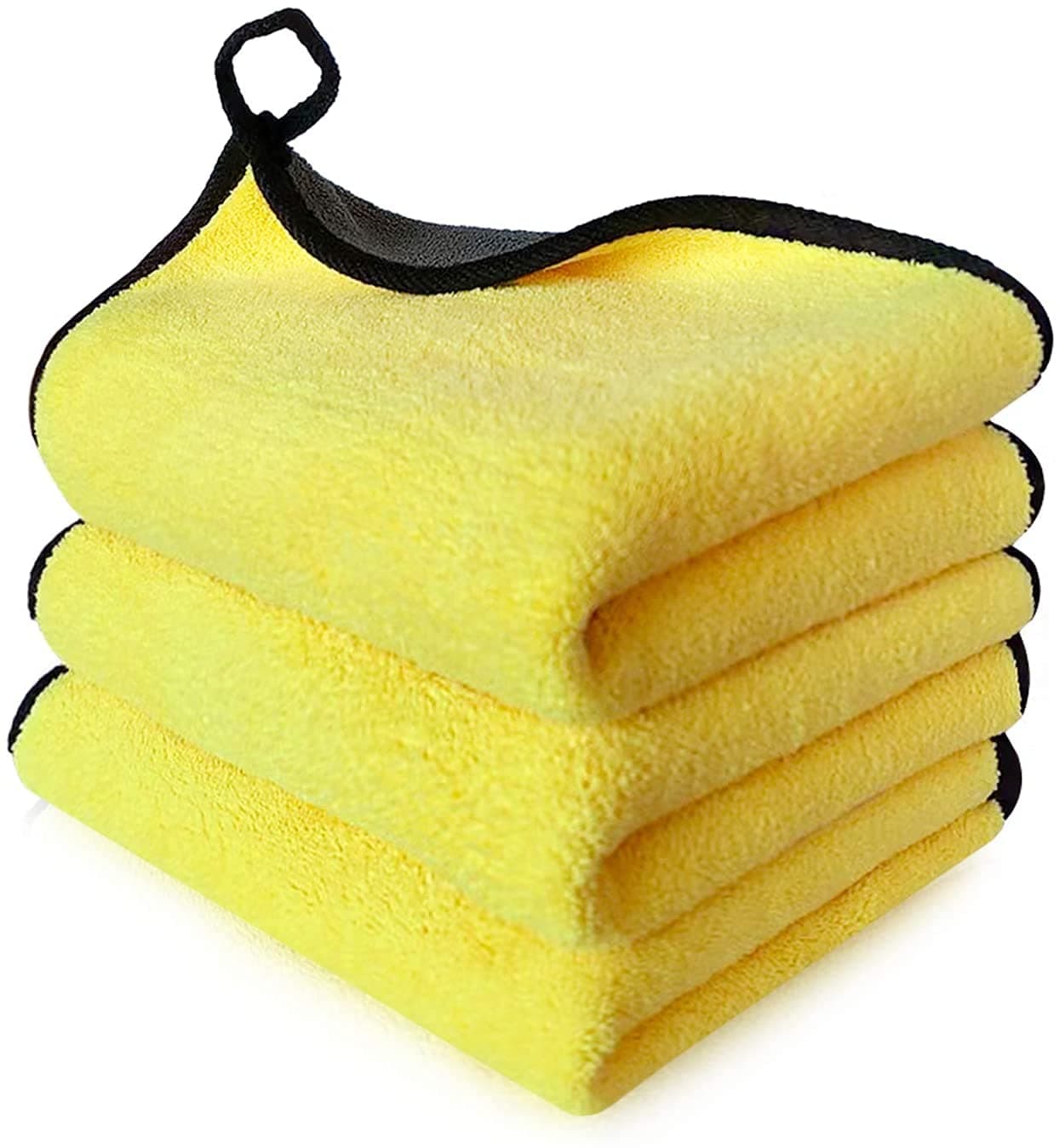 HSR Car Accessices Cleaning 800 Gsm Microfiber Towel For Car Cleaning And Detailing - Dual Sided, Extra Thick Plush Microfiber Cloth - 40Cm X 40Cm (Pack Of 7) - Yellow And Grey