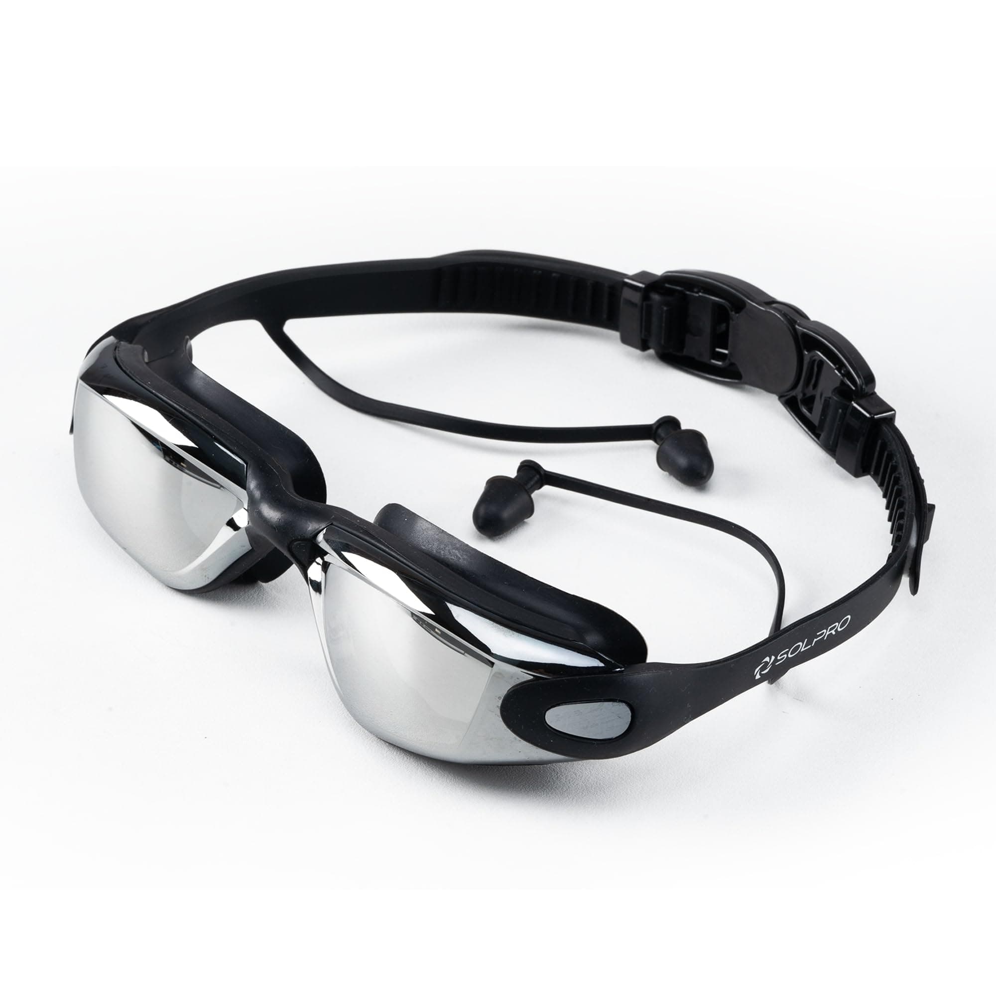 Solpro Glide Vision Unisex Adult Swimming Goggles for Women,Men,Boys,Girls,Teenagers,Athletes,Swimmers|2 in 1 with Built In Earplugs for Training,Competition in Pool,Beach,Water Sport,Activties