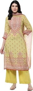 BIBA Women Modal Blend Straight Printed Suit Set