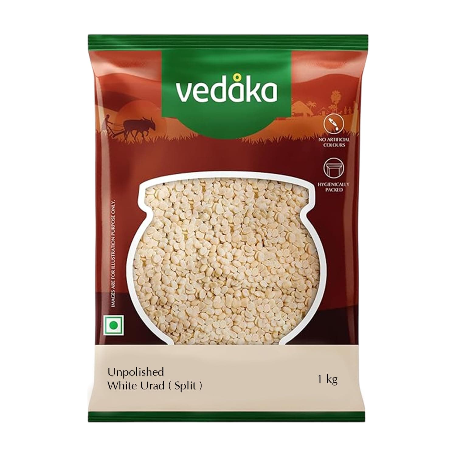 Amazon Brand - Vedaka Popular Unpolished White Urad, Split | 1Kg | Naturally Rich In Protein | Naturally Cholesterol-Free