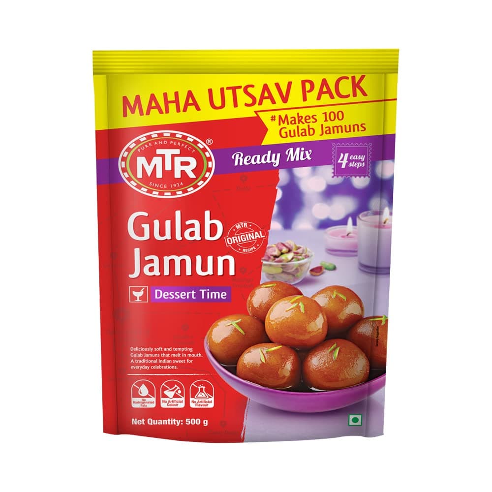 Gulab Jamun Mix 500g Pack| Ready-to-Make Mix | Makes Upto 100 Gulab Jamuns | Family Fun Dessert