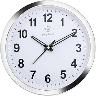 Sehaz Artworks Wall Clock for Living Room Stylish Latest | Clock for Home | Wall Clock for Hall | Wall Watch for Living Room - Silver 20×20 cm