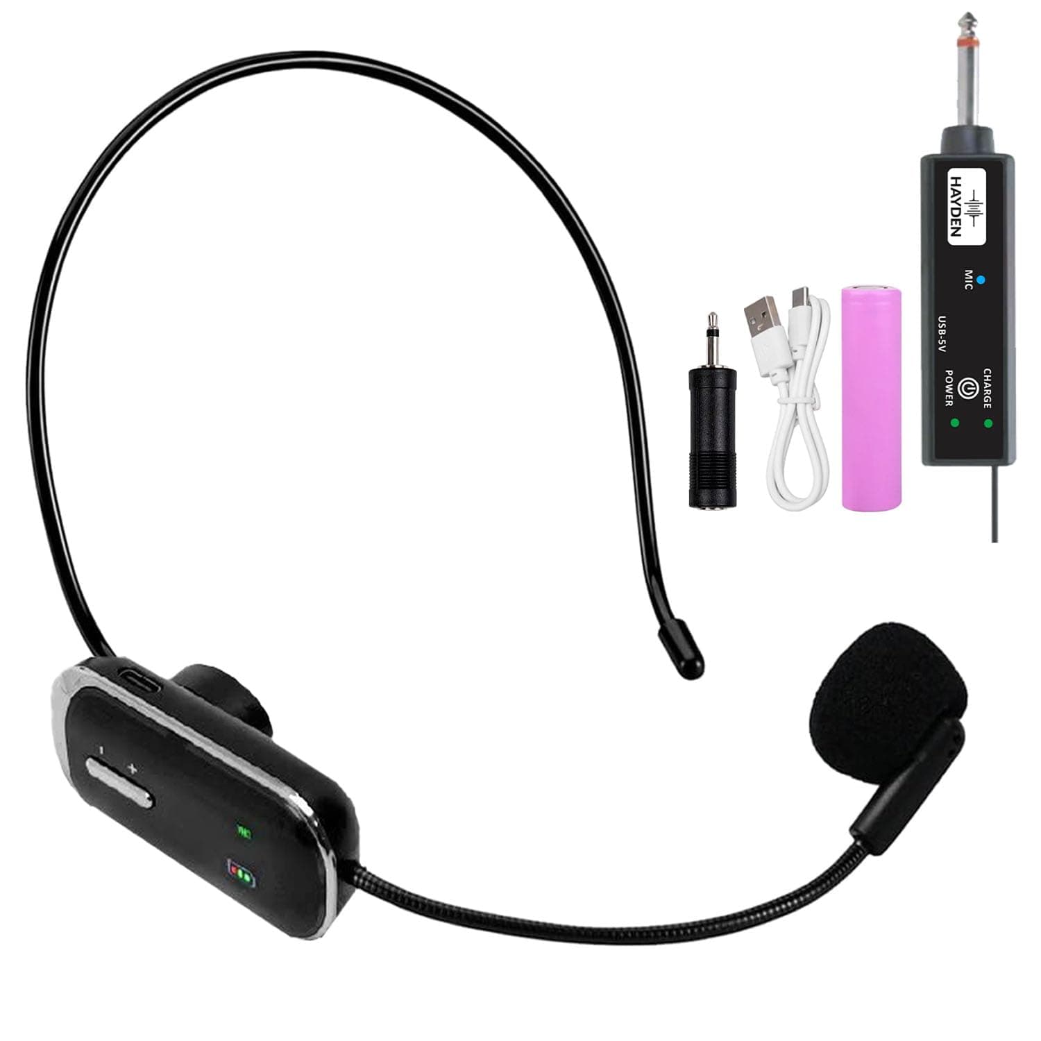 hayden HY-41 Wireless UHF Headset Microphone – Head-Mounted Mic for Teaching, Livestreaming, and Conferences | Long Range, Voice Absorption, Type-C Charging, Long Battery, Crystal-Clear Sound