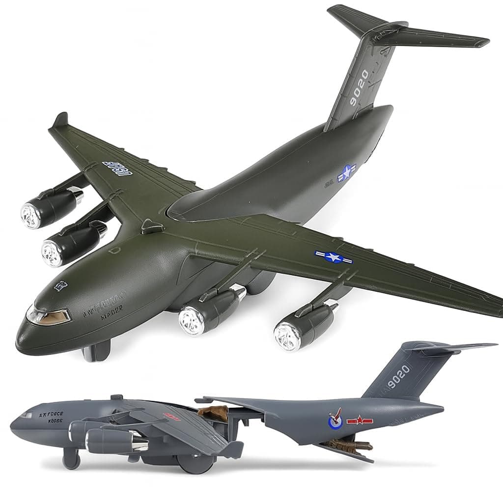 SHAKTISM Military Boeing C-17 Transport Aircraft Model, 13 Inch, 1:48 Scale, with Lights, Sound Effects, Openable Cargo Door, 3 Tanks Inside Random Colour -1Pc (DL-181A)