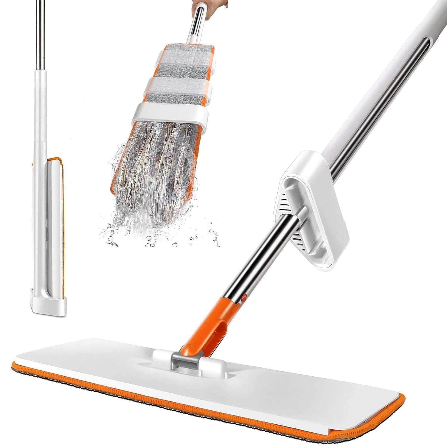 Masyuki Flat Mop for Floor Cleaning Magic Slider Squeeze Mop Microfiber Hands Free Squeeze Mob 360 Bucket Less Pocha Wet and Dry Use Microfiber Refill mof Mob