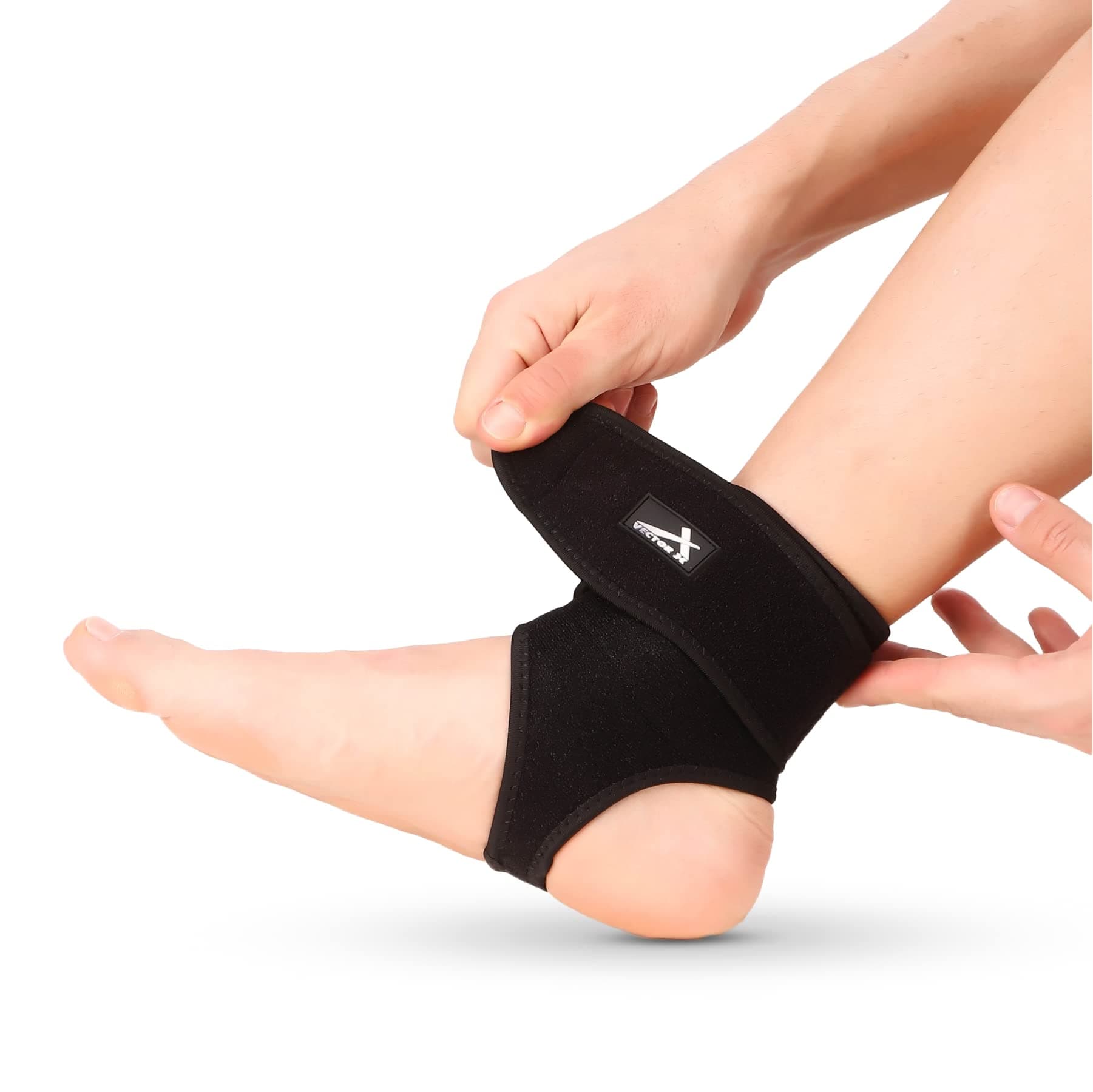 Vector X Neoprene Compression Foot Support Sleeve - Relieves Achilles Tendonitis, Joint Pain. Plantar Fasciitis Sock with Foot Arch Support Reduces Swelling & Heel Spur Pain