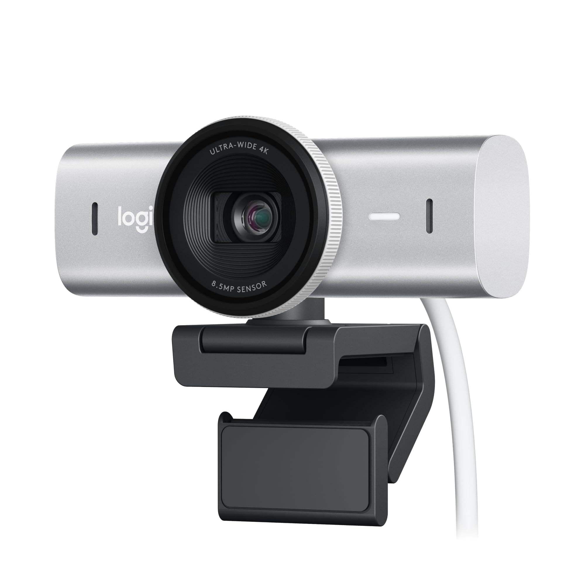 Logitech MX Brio Ultra HD 4K Collaboration and Streaming Webcam with Free Adobe Subscription, 1080p at 60 FPS, Dual Noise Reducing Mics, Show Mode, USB-C, Webcam Cover
