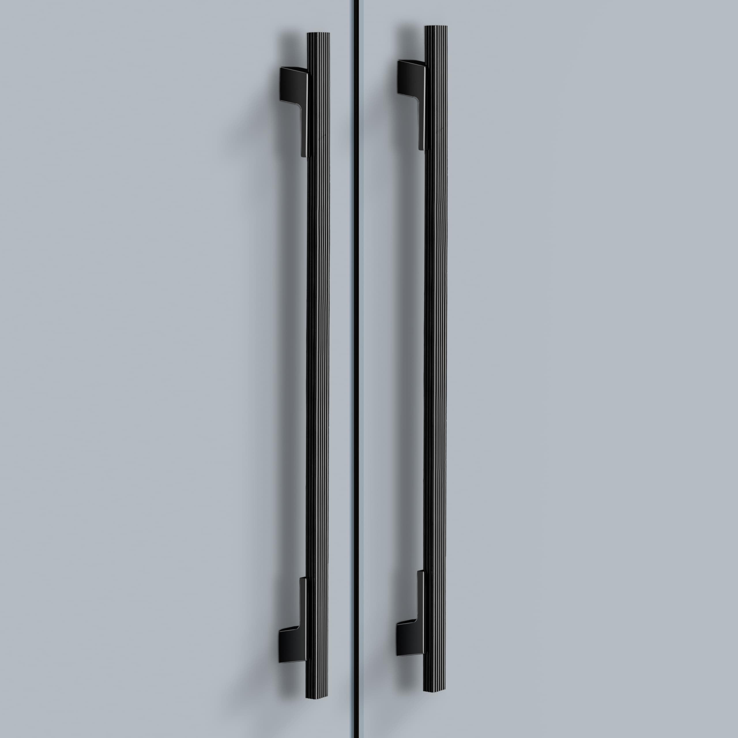 Plantex Cabinet Handle/Kitchen Cabinet Door Handle/Wardrobe/450 mm Cupboard Handle/Door Pull-Push Handle for Home/Office - Pack of 2 (Black)