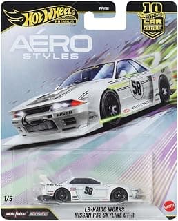 Hot Wheels Aero Styles LB Kaido Works Nissan R32 Skyline GT-R Car Culture 1:64 Scale Die-Cast Car 1/5 (White)