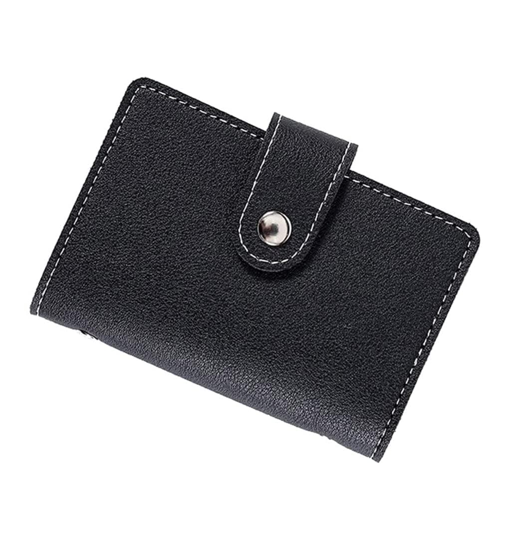 Stealodeal Black 26 Slots Laether Debit/Credit/ATM Man/Women Card Holder