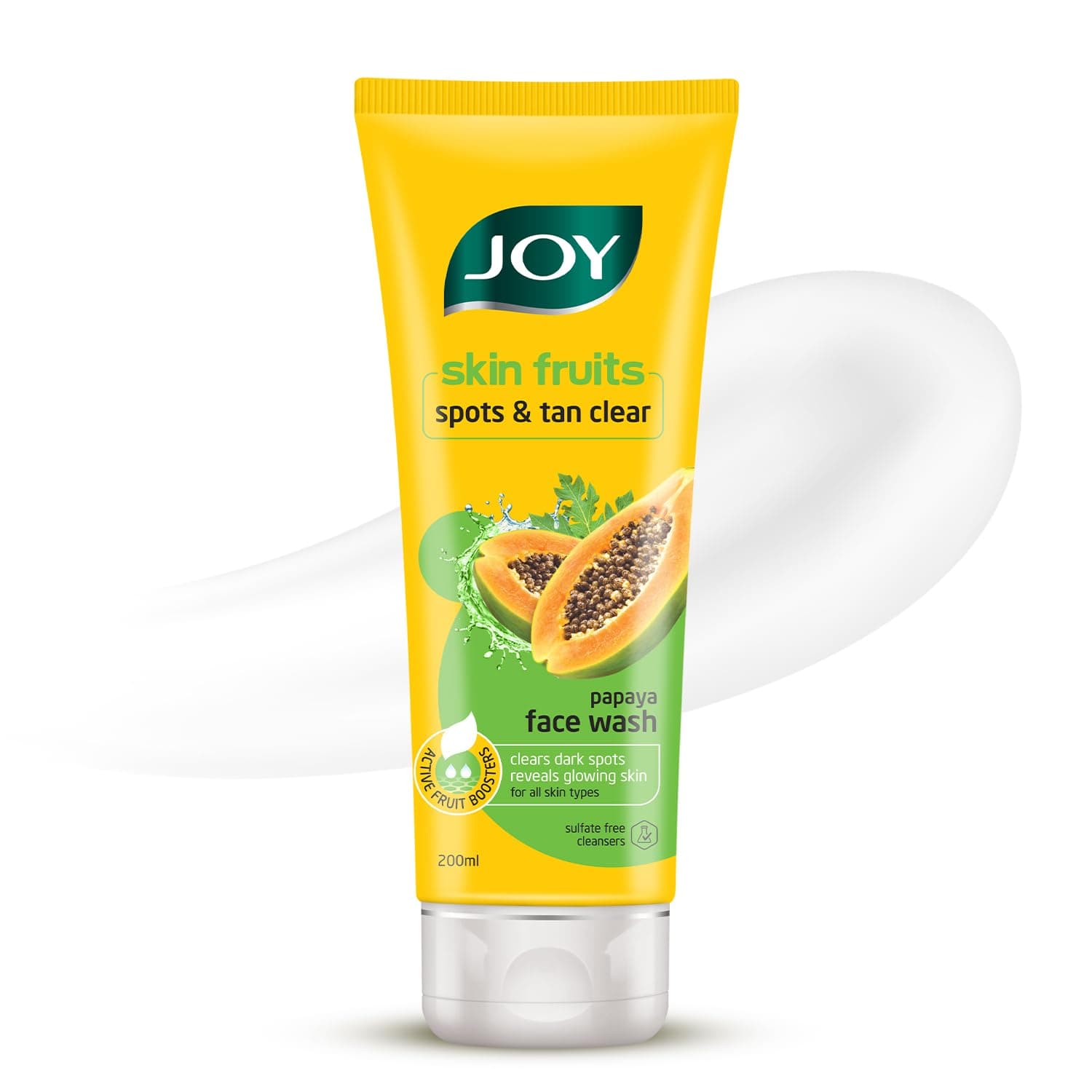 Joy Skin Fruits Spots & Tan Clear Face Wash 200ml | Enriched with Papaya & Vitamin C + A | For Healthy Glowing skin | Suitable for All Skin Types