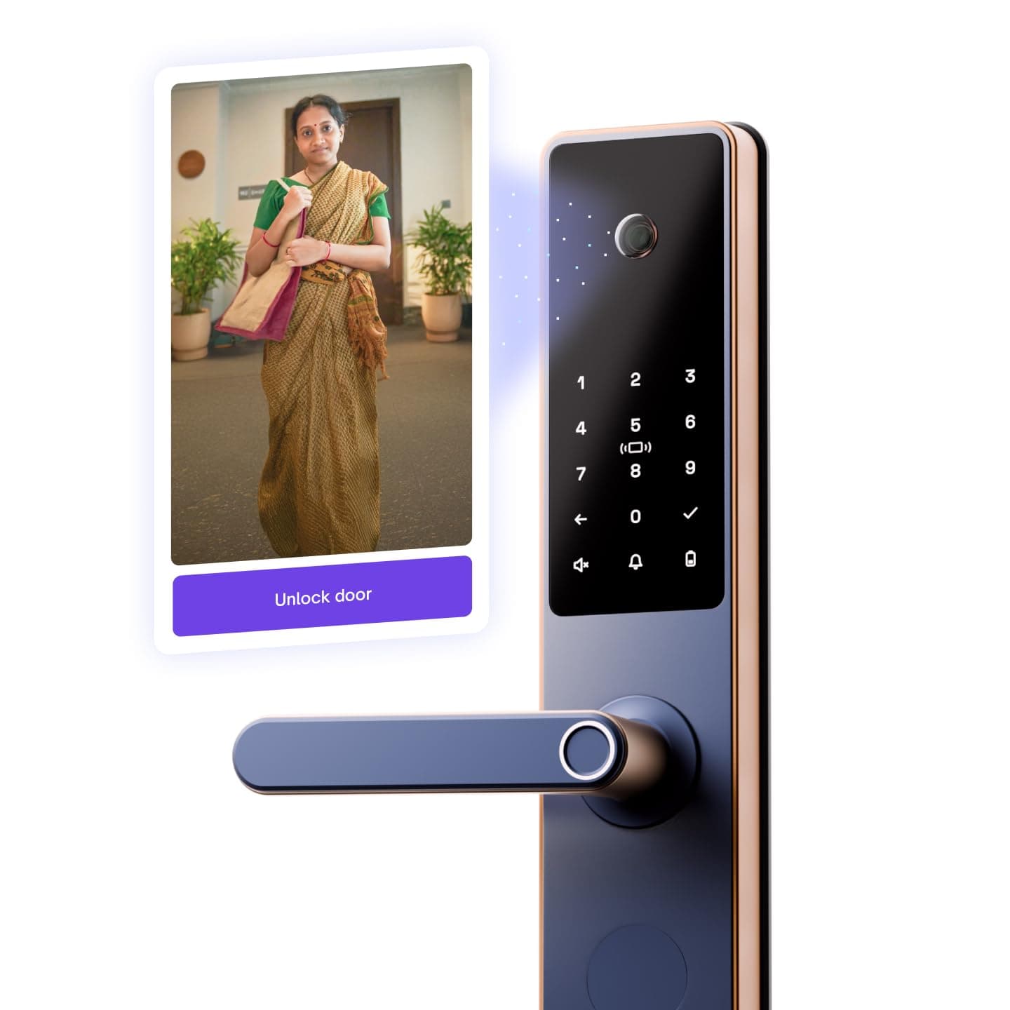 Native by Urban Company Lock Pro Smart Door Lock with in-Built HD Camera & Home Doorbell Connect | 7-Way Unlock | Free Installation | 3-Year Warranty