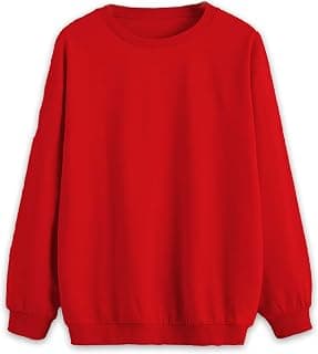 Mack Jonney Solid Round Neck Cotton Fleece Sweatshirt for WOMEN-VMACK639269