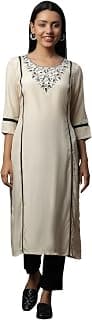 Aurelia Women's Rayon Straight Fit Straight Kurta