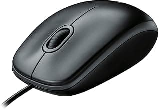 Logitech B100 Wired USB Mouse, 3 yr Warranty, 800 DPI Optical Tracking, Ambidextrous PC/Mac/Laptop - Black