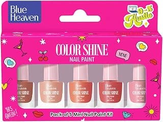 Blue Heaven Color Shine Nail Polish Set for Women | Pack of 5| Glossy Finish | Quick Drying | Long Lasting Nail Polish for Women | Chip Free Nail Paint | Gift Set for Women|9 to 5 Hustle, 25ml